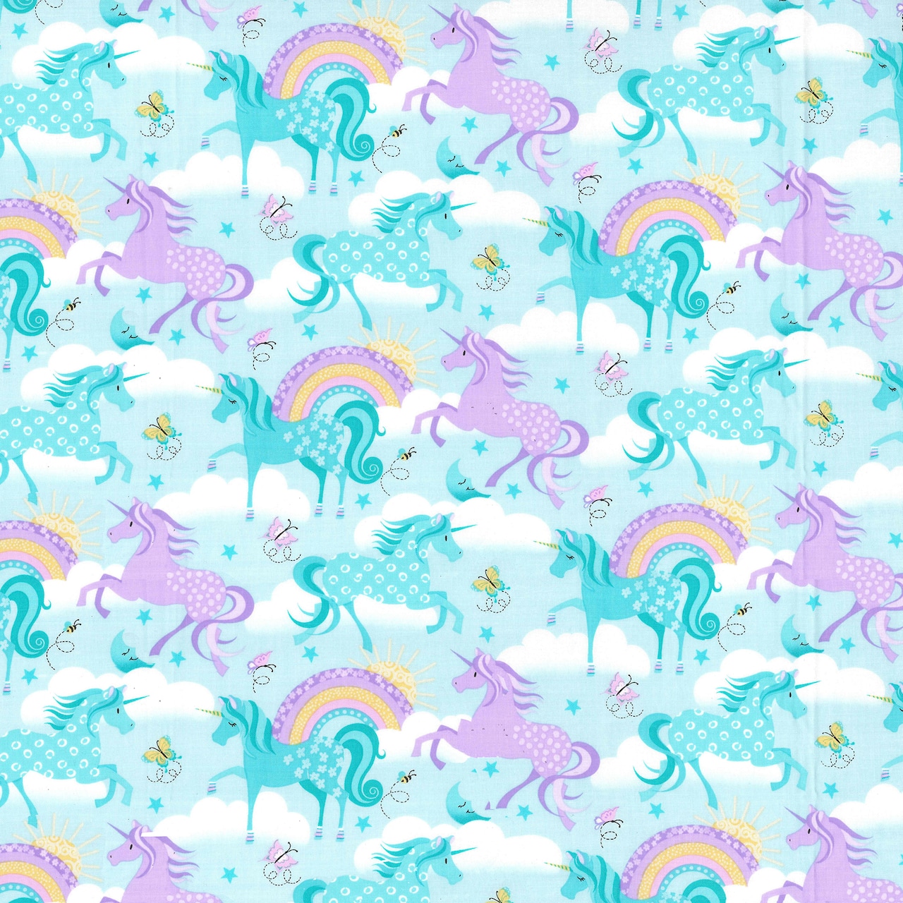 Fabric Traditions Purple Unicorn Cotton Fabric